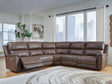 Furniture City Biloxi - Ashley Furniture - Bleckley Sectional - 6-Piece Power Reclining Sectional / Espresso - PCU12001S5