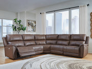 Furniture City Biloxi - Ashley Furniture - Bleckley Sectional - 6-Piece Power Reclining Sectional / Espresso - PCU12001S5