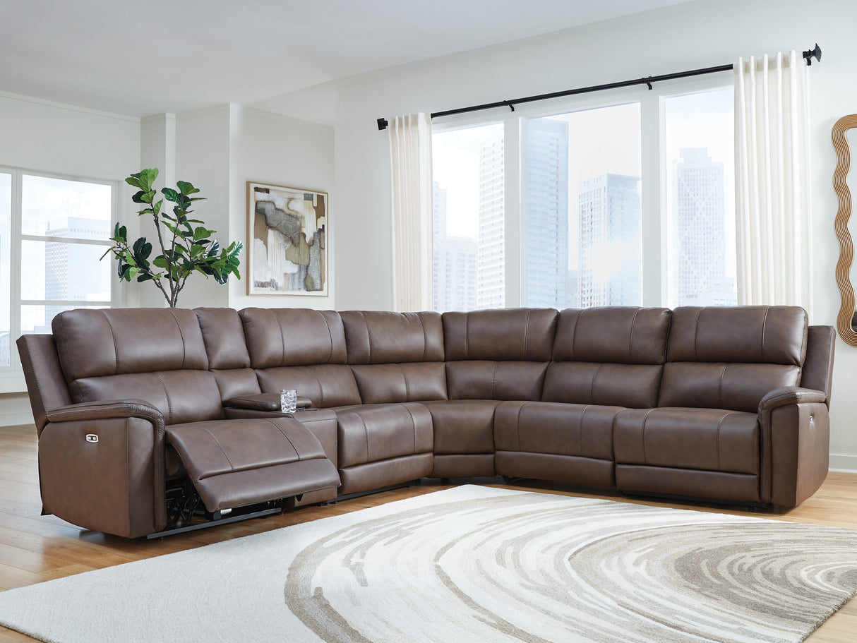 Furniture City Biloxi - Ashley Furniture - Bleckley Sectional - 6-Piece Power Reclining Sectional / Espresso - PCU12001S5