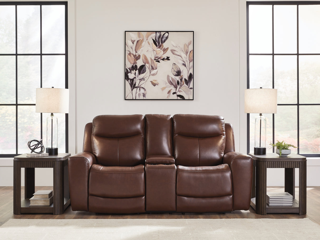 Furniture City Biloxi - Ashley Furniture - Next Move Living Room - PWR REC Loveseat/CON/ADJ HDRST / Mahogany - PCU1210218