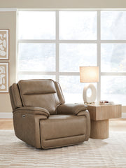 Furniture City Biloxi - Ashley Furniture - Glencroft Living Room - PWR Recliner/ADJ Headrest / Sahara - PCU1240013