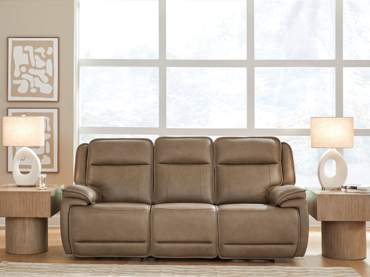 Furniture City Biloxi - Ashley Furniture - Glencroft Living Room - PWR REC Sofa with ADJ Headrest / Sahara - PCU1240015