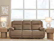 Furniture City Biloxi - Ashley Furniture - Glencroft Living Room - PWR REC Sofa with ADJ Headrest / Sahara - PCU1240015