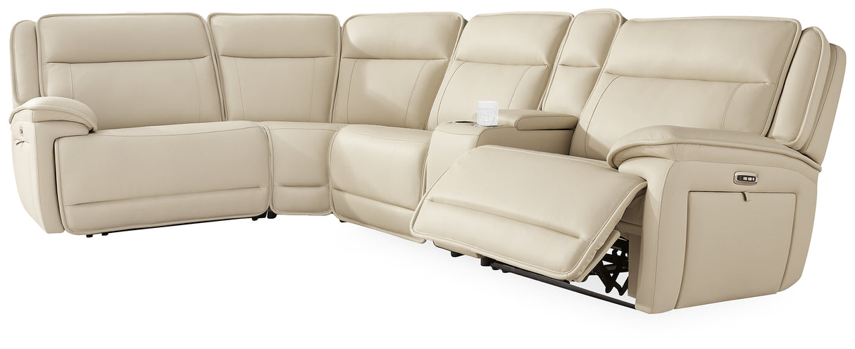 Furniture City Biloxi - Ashley Furniture - Double Deal Sectional - 5-Piece Reclining Sectional with Console / Almond - U13001S8