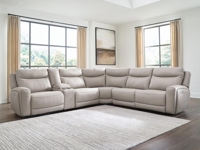 Furniture City Biloxi - Ashley Furniture - Gravier Sectional - 6-Piece Power Reclining Sectional with Storage Console - U13300S5