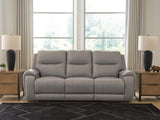Furniture City Biloxi - Ashley Furniture - Real Moments Living Room - PWR REC Sofa w/Audio Seating - PCU1370015A