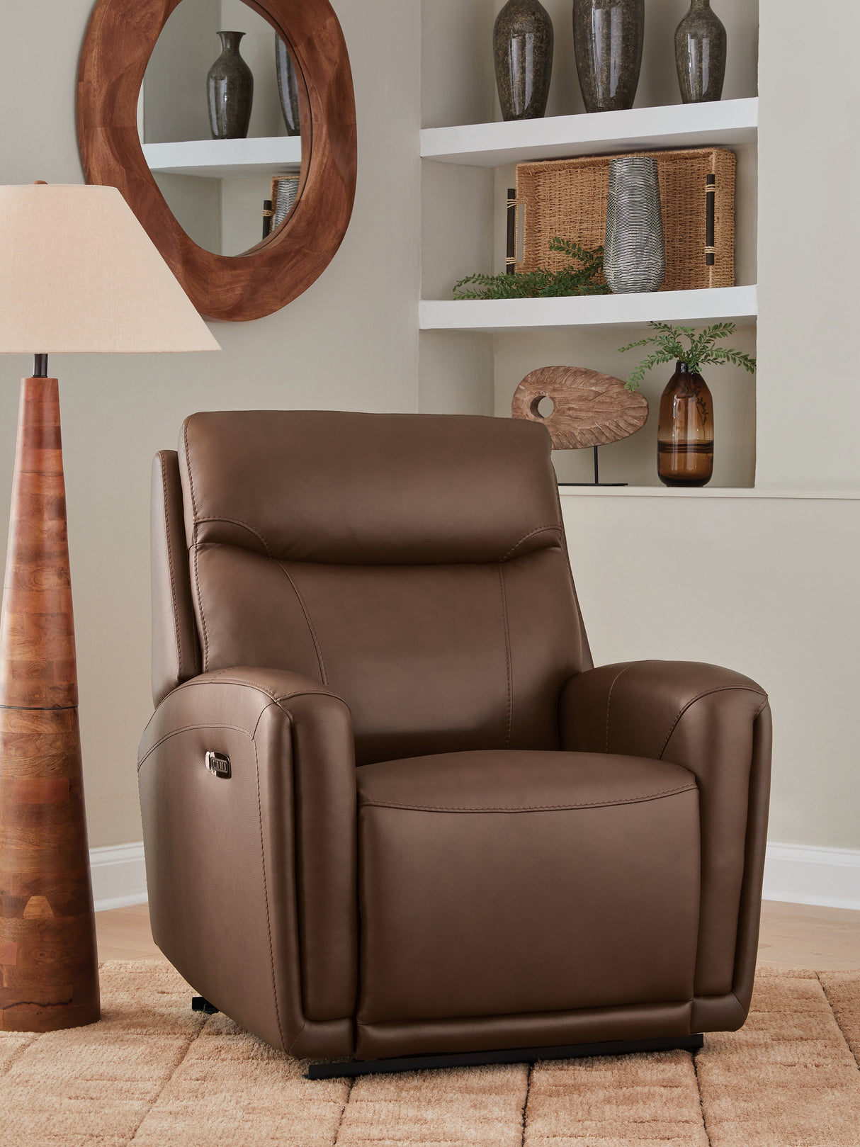 Furniture City Biloxi - Ashley Furniture - Pincara Living Room - PWR AutoGlide REC/ADJ Headrest / Umber - PCU1380242