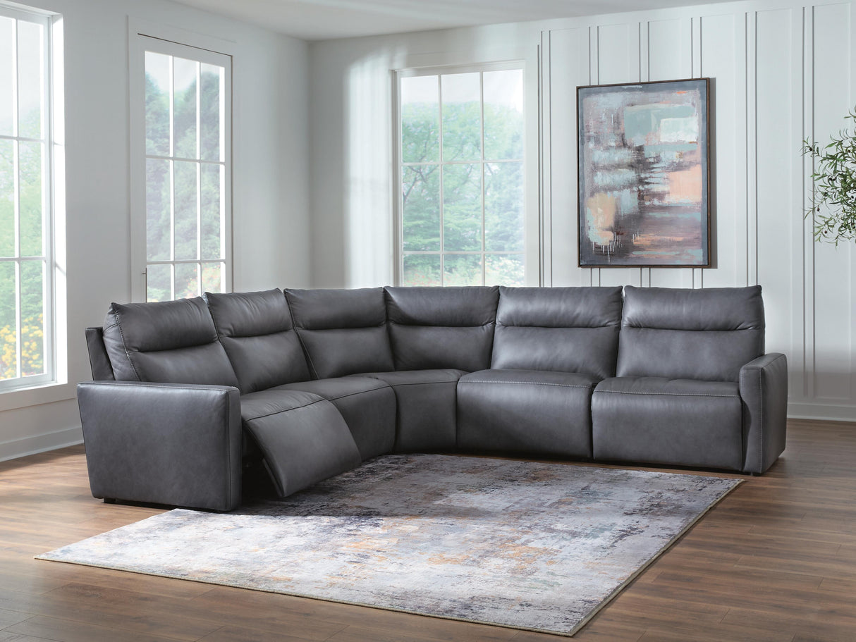Furniture City Biloxi - Ashley Furniture - ModZ Sectional - 5-Piece Power Reclining Sectional / Blue - U14001S6