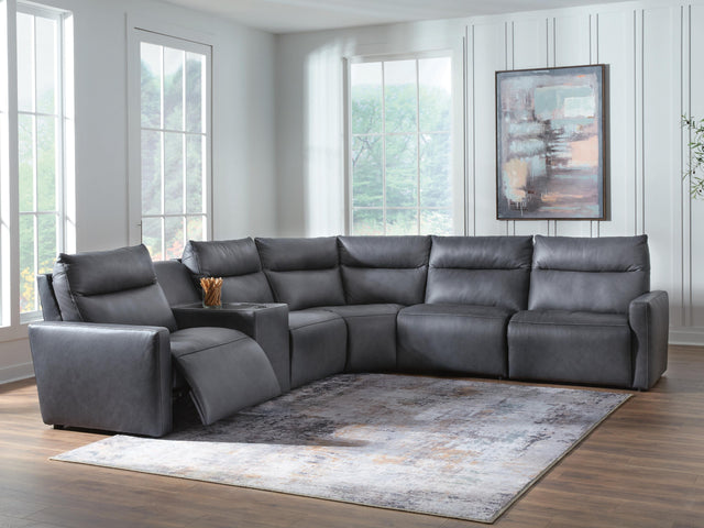 Furniture City Biloxi - Ashley Furniture - ModZ Sectional - 6-Piece Power Reclining Sectional with Audio Console - U14001S9