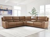 Furniture City Biloxi - Ashley Furniture - DeepWakes Sectional - 5-Piece Power Reclining Sectional / Caramel - PCU62606S8