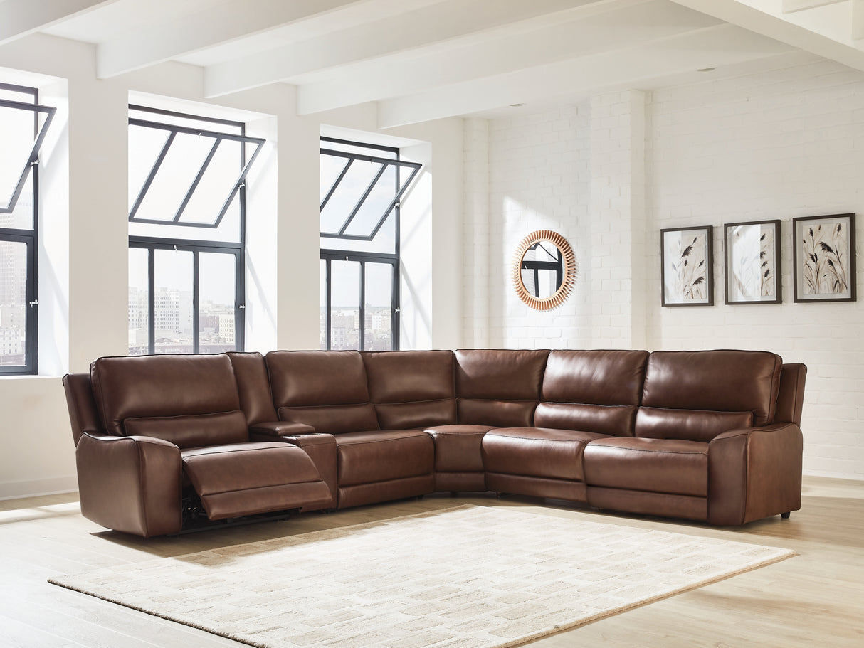 Furniture City Biloxi - Ashley Furniture - DeepWakes Sectional - 6-Piece Reclining Sectional with Storage Console / Canyon - PCU62607S36
