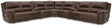 Furniture City Biloxi - Ashley Furniture - Dunleith 9-Piece Power Reclining Sectional - 9-piece Power Reclining Sectional / Chocolate - U71604S10