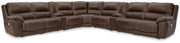 Furniture City Biloxi - Ashley Furniture - Dunleith 9-Piece Power Reclining Sectional - 9-piece Power Reclining Sectional / Chocolate - U71604S10