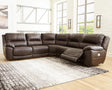 Furniture City Biloxi - Ashley Furniture - Dunleith Sectional - 7-Piece Power Reclining Sectional / Chocolate - U71604S7