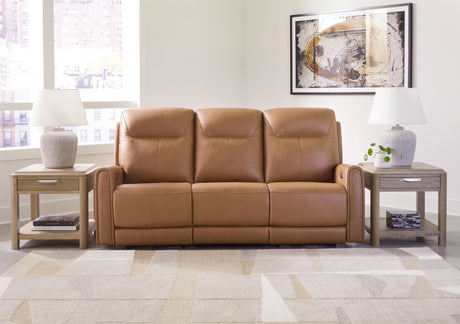 Furniture City Biloxi - Ashley Furniture - Tryanny Living Room - PWR REC Loveseat/ADJ Headrest / Butterscotch - U9370414