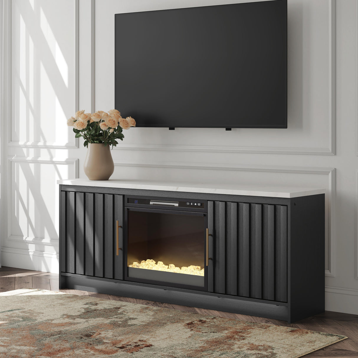 Furniture City Biloxi - Ashley Furniture - Cadmori 63" TV Stand with Electric Fireplace - 63" TV Stand with Electric Fireplace - W2616W1