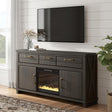 Furniture City Biloxi - Ashley Furniture - Brazen Valley 71" TV Stand with Electric Fireplace - 71" TV Stand with Electric Fireplace - W2648W1