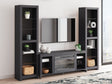 Furniture City Biloxi - Ashley Furniture - Cayberry 3-Piece Entertainment Center with Electric Fireplace - 3-Piece Entertainment Center with Electric Fireplace / Black - W2721W2