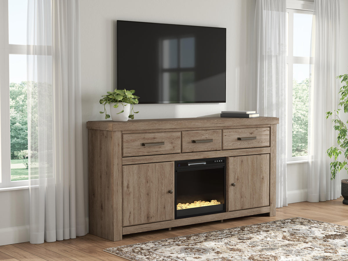 Furniture City Biloxi - Ashley Furniture - Garistyn 73" TV Stand with Electric Fireplace - 73" TV Stand with Electric Fireplace - W2844W4