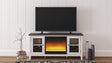 Furniture City Biloxi - Ashley Furniture - Dorrinson 60" TV Stand with Electric Fireplace - 60" TV Stand with Electric Fireplace / Two-tone - W287W2