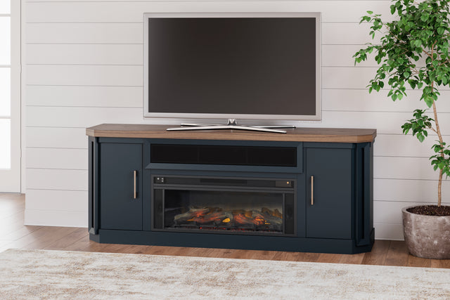 Furniture City Biloxi - Ashley Furniture - Landocken 83" TV Stand with Electric Fireplace - 83" TV Stand with Electric Fireplace / Two-tone - W402W1