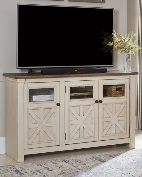Furniture City Biloxi - Ashley Furniture - Bolanburg 60" TV Stand - 60" / White/Weathered Gray - W647-38