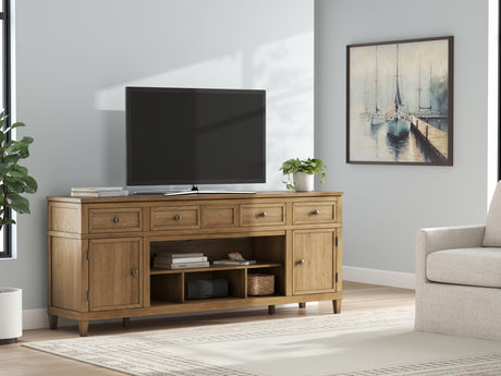 Furniture City Biloxi - Ashley Furniture - Sharlance 81" TV Stand - 81" / Light Brown - W655-68