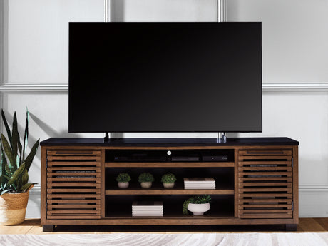 Furniture City Biloxi - Ashley Furniture - Kallari 84" TV Stand - 84" / Warm Brown/Black - W737-78
