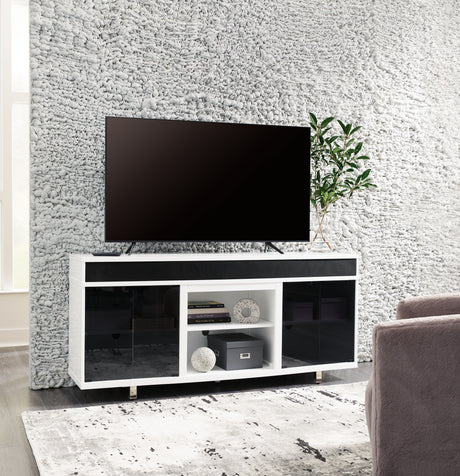 Furniture City Biloxi - Ashley Furniture - Gardoni 72" TV Stand - 72" / White/Black - W756-68