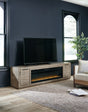 Furniture City Biloxi - Ashley Furniture - Krystanza TV Stand with Electric Fireplace - TV Stand with Electric Fireplace / Weathered Gray - W760W1