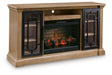 Furniture City Biloxi - Ashley Furniture - Wittenmyer 72" TV Stand with Electric Fireplace - 72" TV Stand with Electric Fireplace / Natural/Black - W794W1