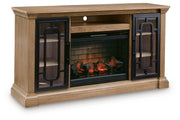 Furniture City Biloxi - Ashley Furniture - Wittenmyer 72" TV Stand with Electric Fireplace - 72" TV Stand with Electric Fireplace / Natural/Black - W794W1