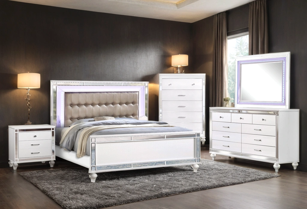 Blanca2 White Bedroom Set Queen, King 4