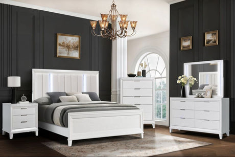 Havana White - 4PC or 5PC Bedroom Set - Queen, King 2