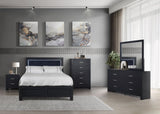 MOONLIGHT BLACK - 5pc Queen, King Bedroom Set 2