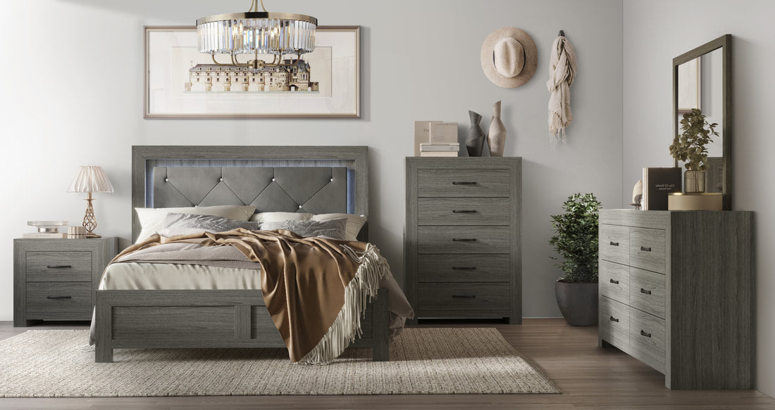 MOONLIGHT - 5pc Queen, King Bedroom Set 2